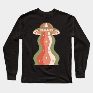 Groovy UFO Retro Spaceship Long Sleeve T-Shirt